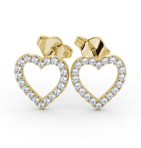 Heart Design Round Diamond Earrings 18K Yellow Gold ERG119_YG_THUMB1