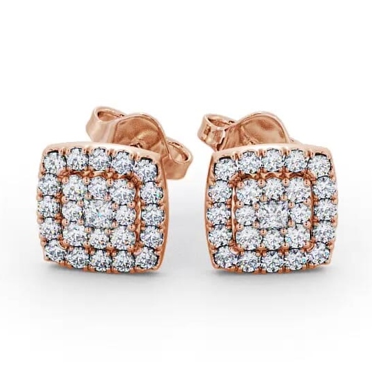 Cluster Round Diamond Square Shaped Earrings 18K Rose Gold ERG11_RG_thumb1.jpg