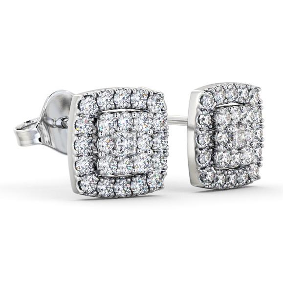 Cluster Round Diamond Square Shaped Earrings 18K White Gold ERG11_WG_thumb1.jpg 