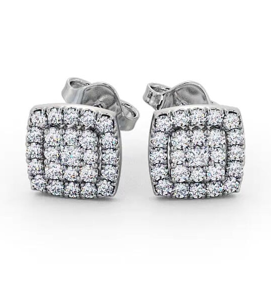 Cluster Round Diamond Square Shaped Earrings 18K White Gold ERG11_WG_thumb2.jpg 