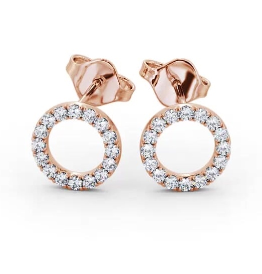 Circle Design Round Diamond Earrings 18K Rose Gold ERG120_RG_THUMB2 