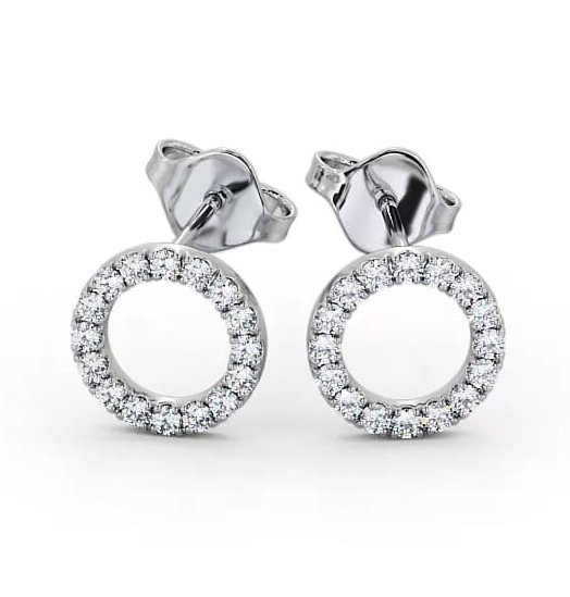 Circle Design Round Diamond Earrings 18K White Gold ERG120_WG_THUMB1