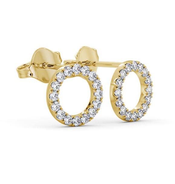 Circle Design Round Diamond Earrings 18K Yellow Gold ERG120_YG_THUMB1 