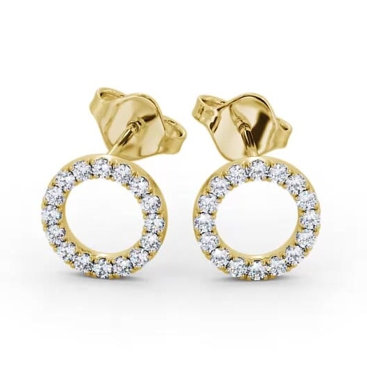 Circle Design Round Diamond Earrings 18K Yellow Gold ERG120_YG_THUMB2 