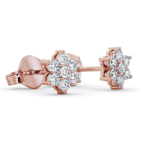 Cluster Round Diamond Floral Design Earrings 18K Rose Gold ERG122_RG_THUMB1 