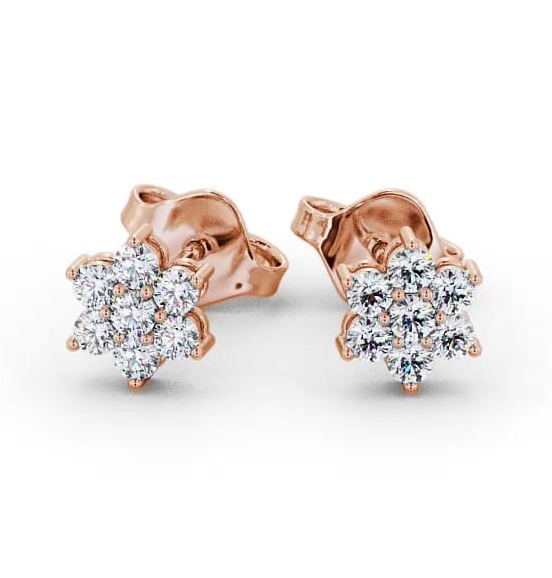 Cluster Round Diamond Floral Design Earrings 18K Rose Gold ERG122_RG_THUMB2 