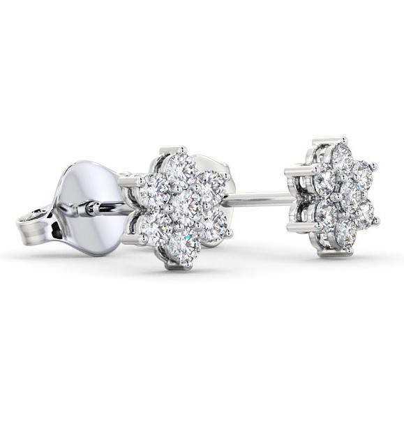 Cluster Round Diamond Floral Design Earrings 9K White Gold ERG122_WG_THUMB1 