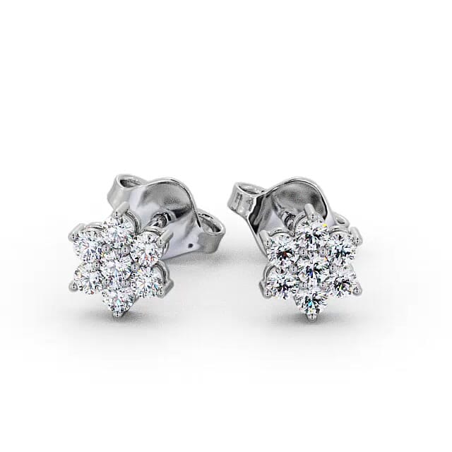 Cluster Round Diamond Earrings 9K White Gold - Laynie ERG122_WG_EAR