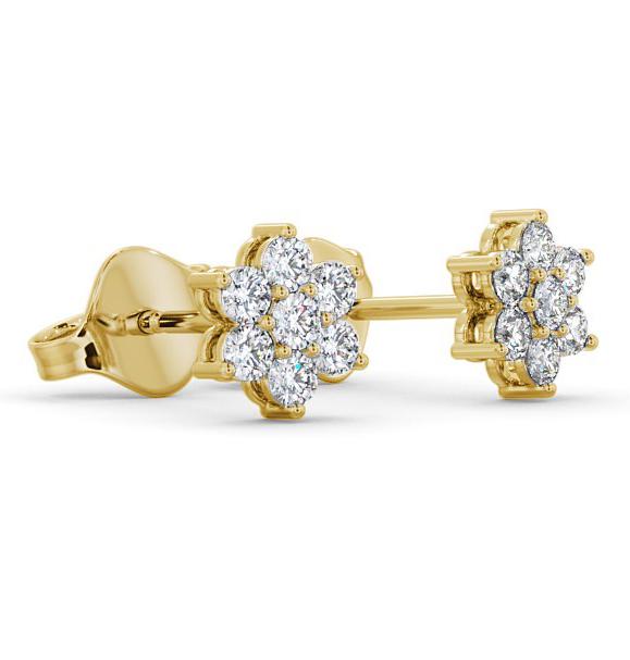 Cluster Round Diamond Floral Design Earrings 18K Yellow Gold ERG122_YG_THUMB1 