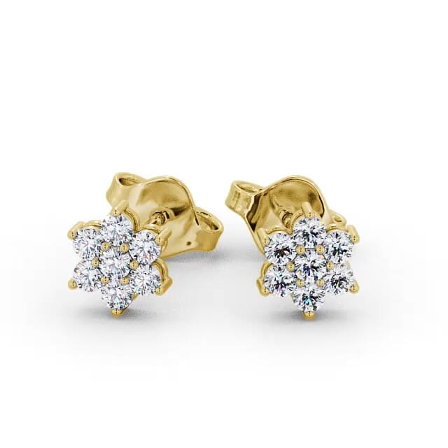 Cluster Round Diamond Earrings 9K Yellow Gold - Laynie ERG122_YG_EAR