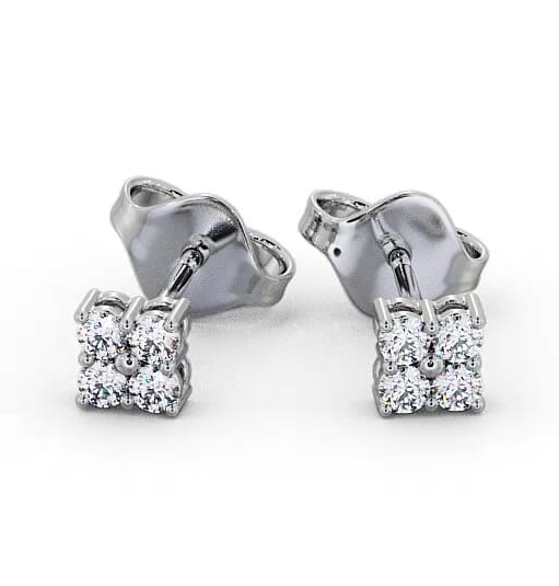 Cluster Round Diamond Earrings 9K White Gold ERG123_WG_THUMB2 