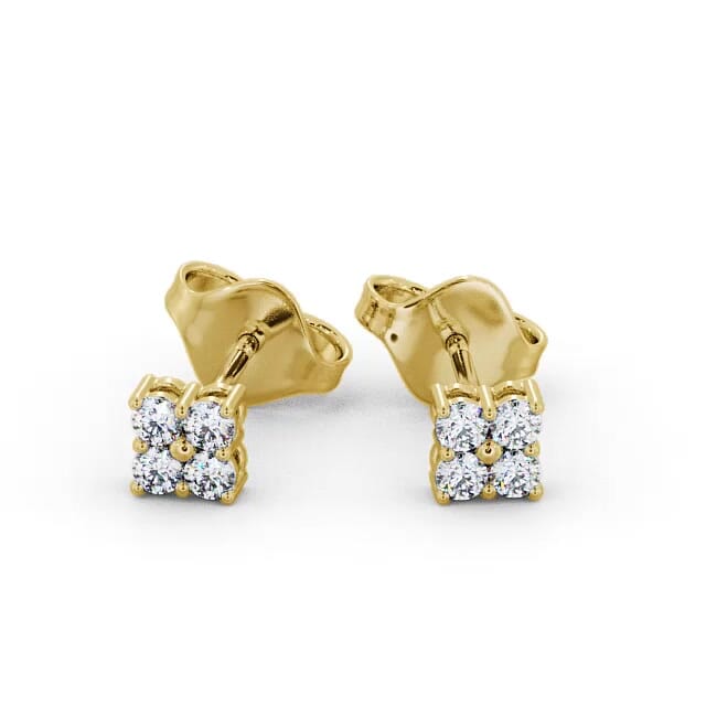 Cluster Round Diamond Earrings 18K Yellow Gold - Jailene ERG123_YG_EAR