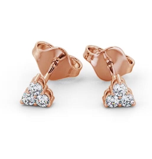 Cluster Round Diamond Triangle Design Earrings 18K Rose Gold ERG124_RG_THUMB2 