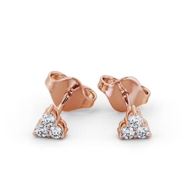 Cluster Round Diamond Earrings 18K Rose Gold - Avianna ERG124_RG_EAR