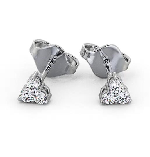 Cluster Round Diamond Triangle Design Earrings 18K White Gold ERG124_WG_THUMB2 
