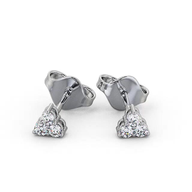 Cluster Round Diamond Earrings 18K White Gold - Avianna ERG124_WG_EAR