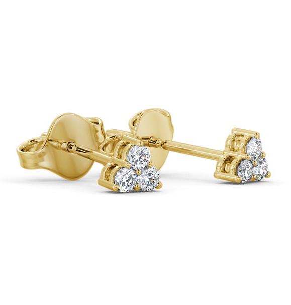 Cluster Round Diamond Triangle Design Earrings 18K Yellow Gold ERG124_YG_THUMB1 