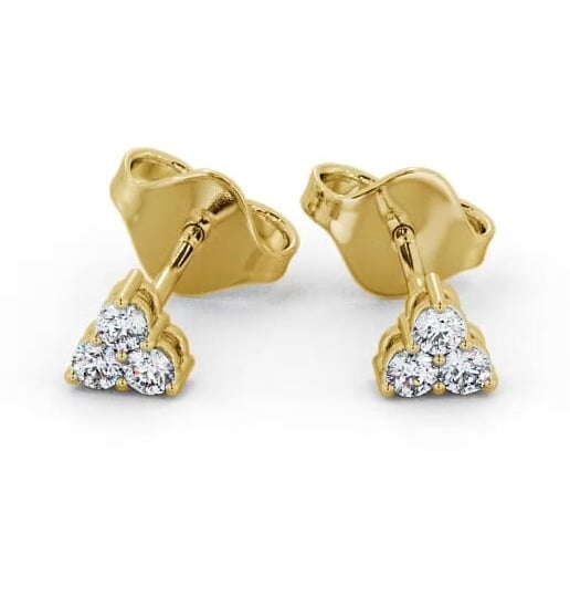 Cluster Round Diamond Triangle Design Earrings 18K Yellow Gold ERG124_YG_THUMB2 
