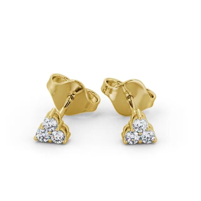 Cluster Round Diamond Earrings 18K Yellow Gold - Avianna ERG124_YG_EAR