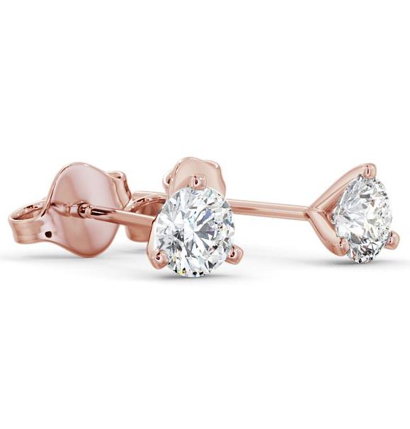 Round Diamond Three Claw Stud Earrings 18K Rose Gold ERG126_RG_THUMB1 