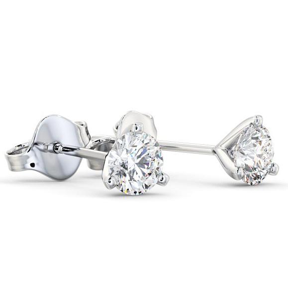 Round Diamond Three Claw Stud Earrings 18K White Gold ERG126_WG_THUMB1 