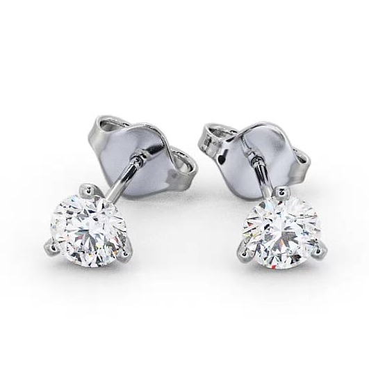 Round Diamond Three Claw Stud Earrings 18K White Gold ERG126_WG_THUMB2 