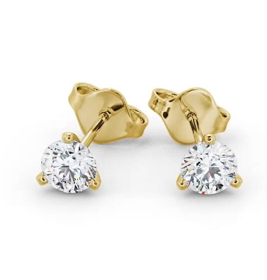 Round Diamond Three Claw Stud Earrings 18K Yellow Gold ERG126_YG_THUMB2 