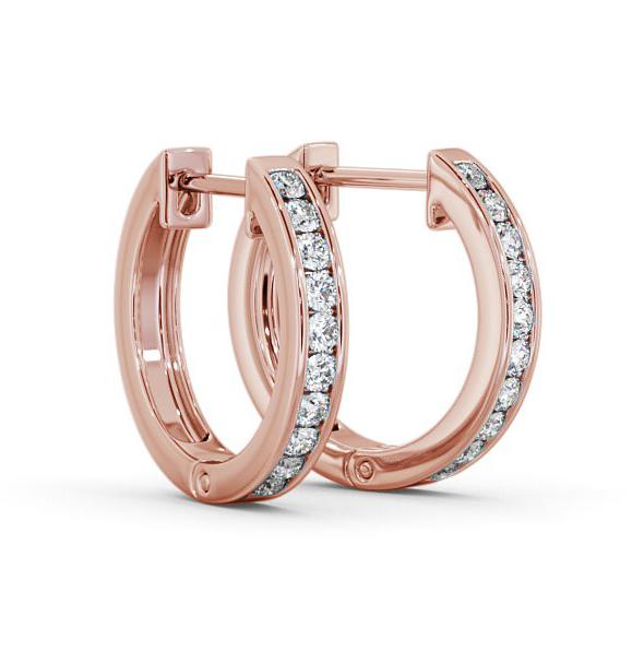 Hoop Round Diamond Channel Set Earrings 18K Rose Gold ERG127_RG_THUMB1 