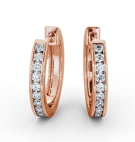Hoop Round Diamond Channel Set Earrings 18K Rose Gold ERG127_RG_THUMB2 