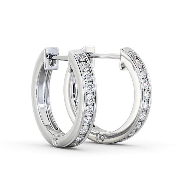 Hoop Round Diamond Channel Set Earrings 18K White Gold ERG127_WG_THUMB1 