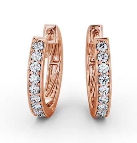 Hoop Round Diamond Channel Set Earrings 9K Rose Gold ERG128_RG_THUMB2 