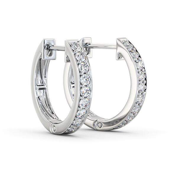 Hoop Round Diamond Channel Set Earrings 18K White Gold ERG128_WG_THUMB1 