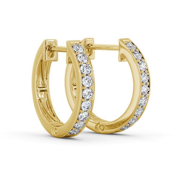 Hoop Round Diamond Channel Set Earrings 18K Yellow Gold ERG128_YG_THUMB1 