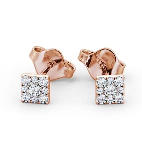 Cluster Round Diamond Square Earrings 9K Rose Gold ERG129_RG_THUMB1