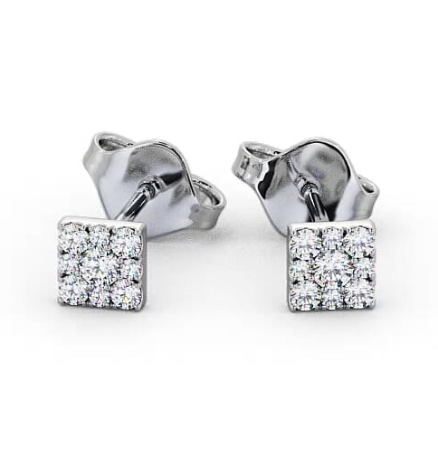 Cluster Round Diamond Square Earrings 18K White Gold ERG129_WG_THUMB1