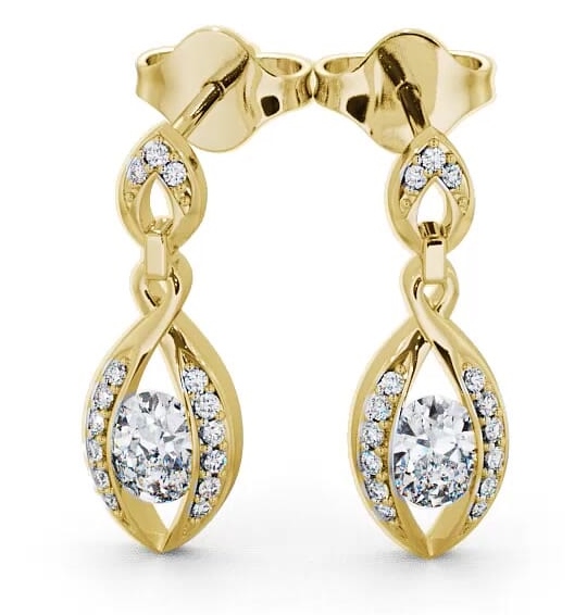 Drop Oval Diamond Unique Style Earrings 9K Yellow Gold ERG12_YG_THUMB2 