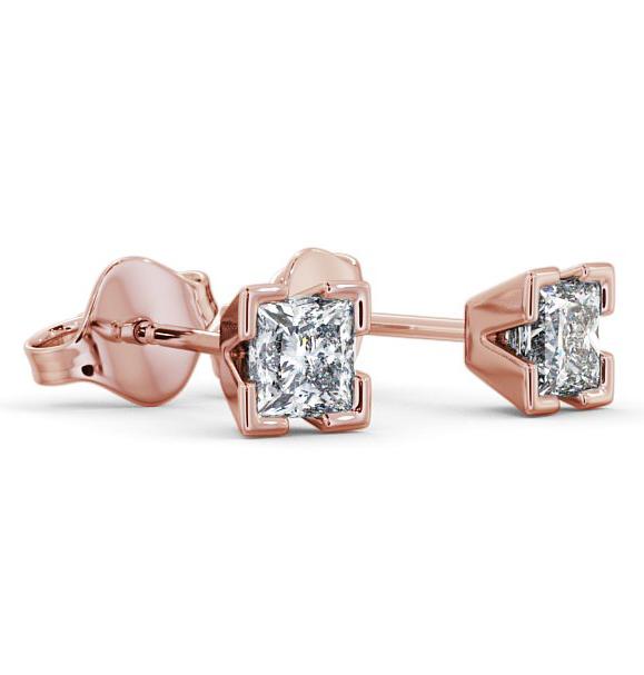 Princess Diamond Split Bezel Stud Earrings 9K Rose Gold ERG130_RG_THUMB1 