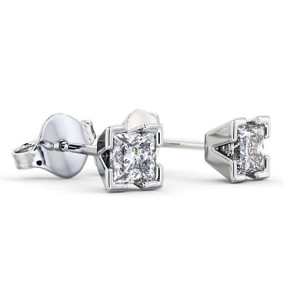 Princess Diamond Split Bezel Stud Earrings 9K White Gold ERG130_WG_THUMB1 