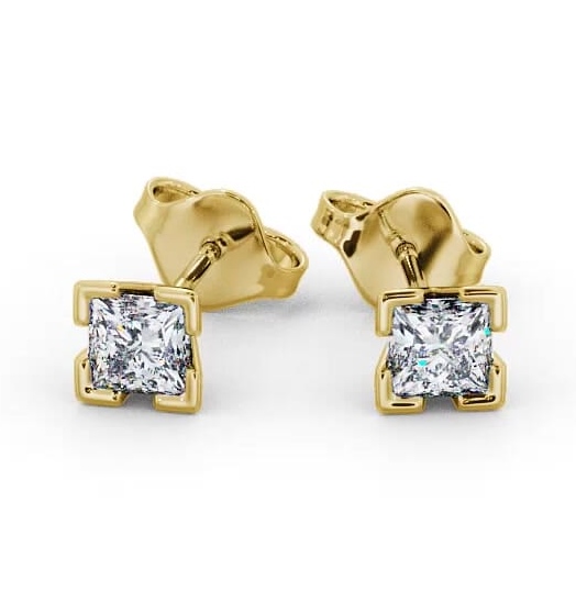 Princess Diamond Split Bezel Stud Earrings 9K Yellow Gold ERG130_YG_THUMB2 