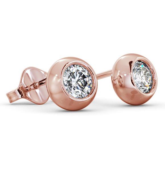 Round Diamond Bezel Stud Earrings 9K Rose Gold ERG134_RG_THUMB1 