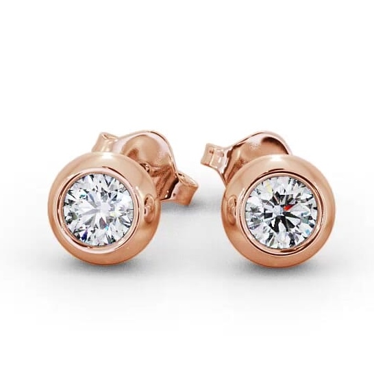 Round Diamond Bezel Stud Earrings 18K Rose Gold ERG134_RG_THUMB2 