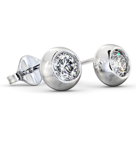 Round Diamond Bezel Stud Earrings 9K White Gold ERG134_WG_THUMB1 