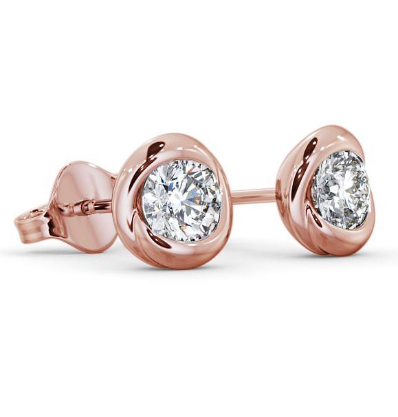 Round Diamond Bezel Stud Earrings 9K Rose Gold ERG135_RG_THUMB1 