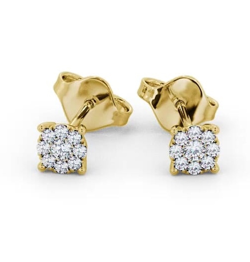 Cluster Halo Round Diamond Earrings 18K Yellow Gold ERG137_YG_THUMB2 