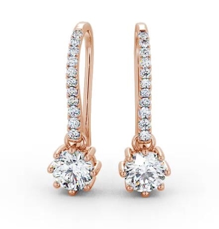 Drop Round Diamond Regal Earrings 18K Rose Gold ERG139_RG_THUMB2 
