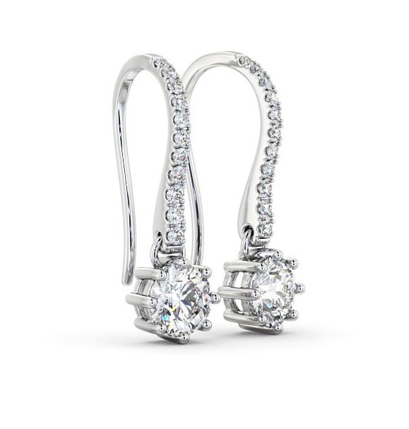 Drop Round Diamond Regal Earrings 18K White Gold ERG139_WG_THUMB1 
