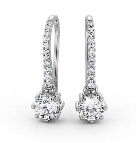 Drop Round Diamond Regal Earrings 18K White Gold ERG139_WG_THUMB2 
