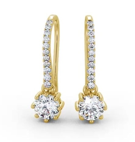 Drop Round Diamond Regal Earrings 18K Yellow Gold ERG139_YG_THUMB2 