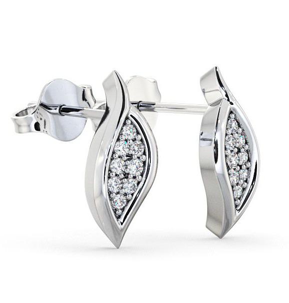 Cluster Leaf Shape Diamond Earrings 18K White Gold ERG13_WG_THUMB1 