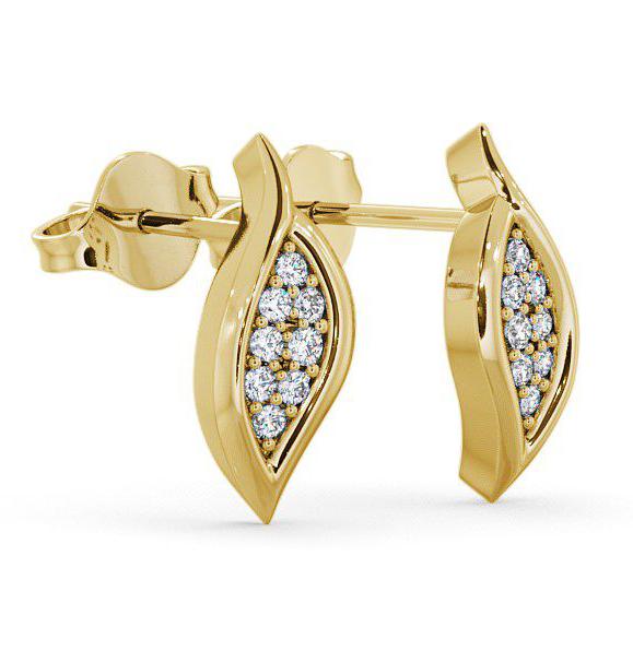 Cluster Leaf Shape Diamond Earrings 18K Yellow Gold ERG13_YG_THUMB1 